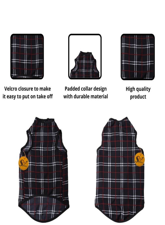 سايج سكوير تيشيرت للكلاب مطبوع عليه رسومات مربعة مجنونة من سيج، تيشيرت رائج للكلاب، فائق النعومة وخفيف الوزن، ملابس مريحة وجيدة التهوية للكلاب، زي عصري (مقاس كبير - 20 بوصة) (طبعة مربعات سوداء) - Image 4